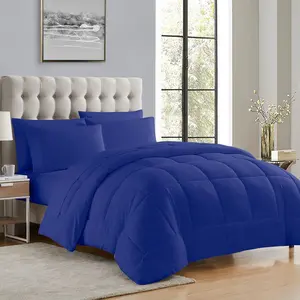 Bed-in-A-Bag Solid Color Comforter & Sheet Set Soft All Season Bedding, Full, Royal Blue