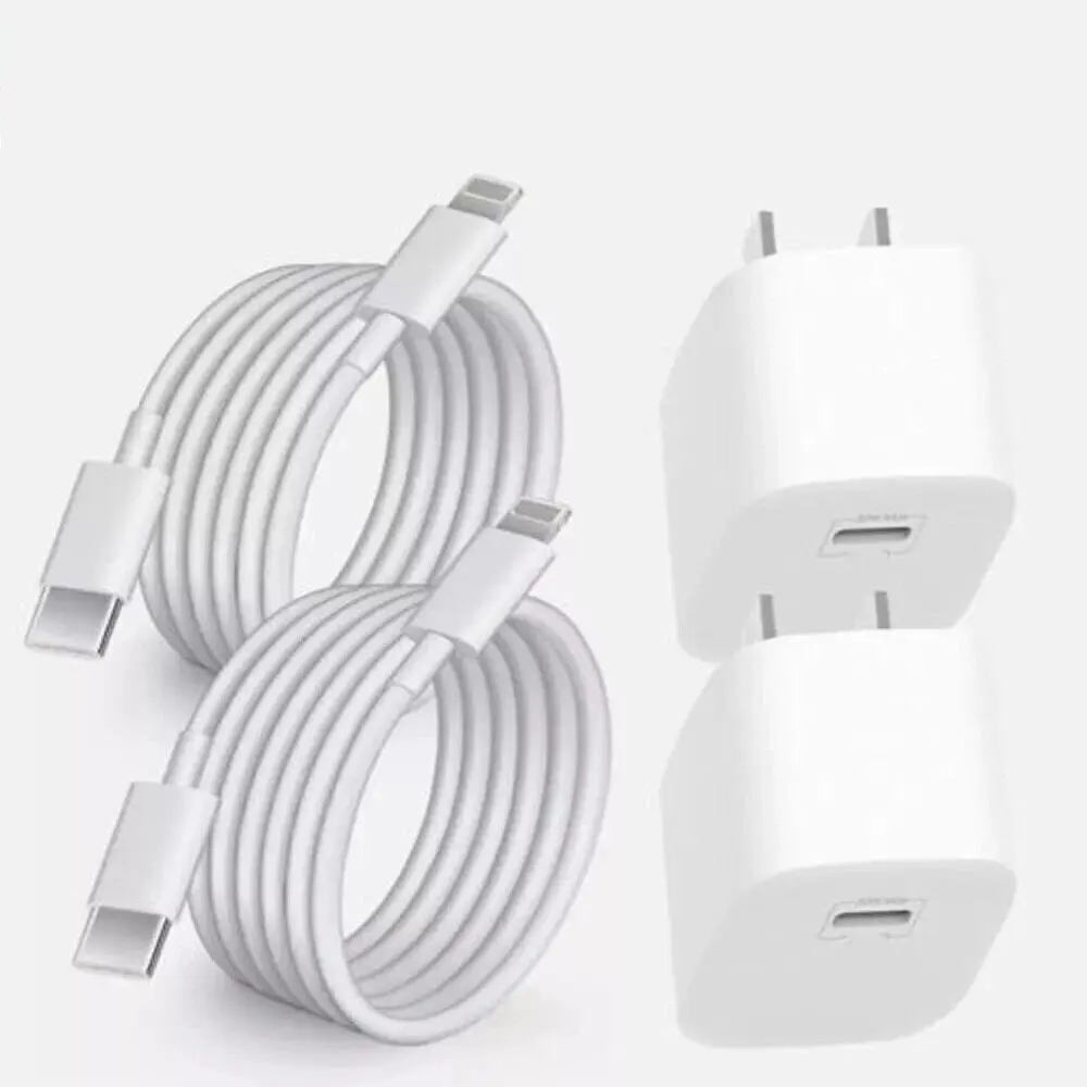 USB-C PD Fast Charging Portable iPhone Charger (1 Pack/2 Packs) - 6FT Cable, Multi Safety Protection, Auto-Detect, Compatible with iPhone 6 Plus,7,8,XS,XR,11,12,13,14 Pro Max Travel Phone Charger Cellphone Smartphone