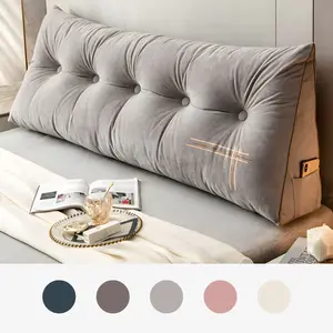 BEKRVIO Wedge Headboard Reading Pillows Soft Triangular Bolster Polyester Backrest Support Cushion for Comfortable Reading Relaxation