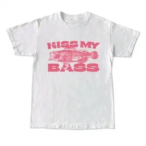 Kiss My Bass Vintage Style Fishing T-Shirt, Fisher Graphic Shirt Pink Design Limited Edition Menswear Birthday Christmas Day Menswear Birthdaymen gifts,graphic tees