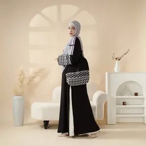 Palestinian Keffiyeh-Inspired Abaya with Matching Shoulder Bag,abaya style,daily abaya,(MA131)eid outfits elegant fits Formal Casual Breathable Premium