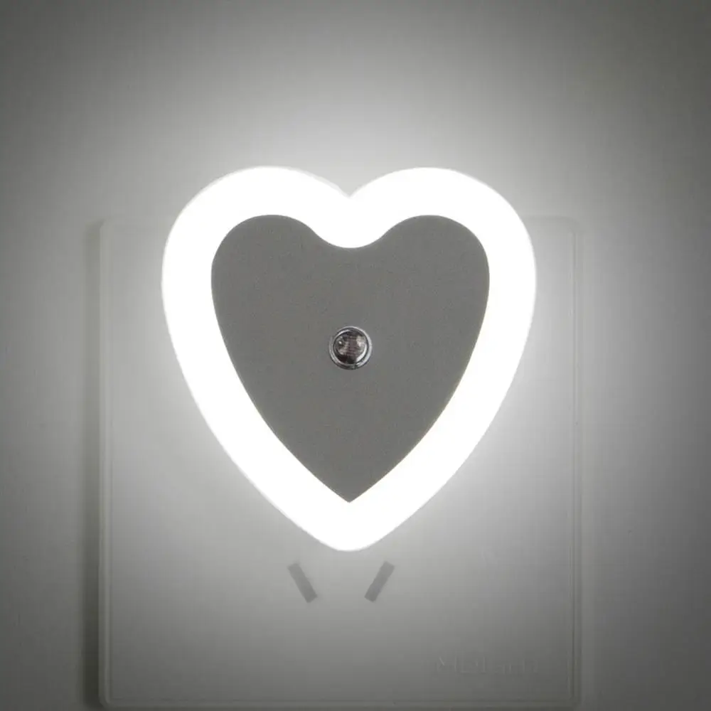 Creative Heart-shaped LED Night Light, Smart Light Control LED Light, LED Ambient Light For Hallway Bedroom Nursery Bedside Decor