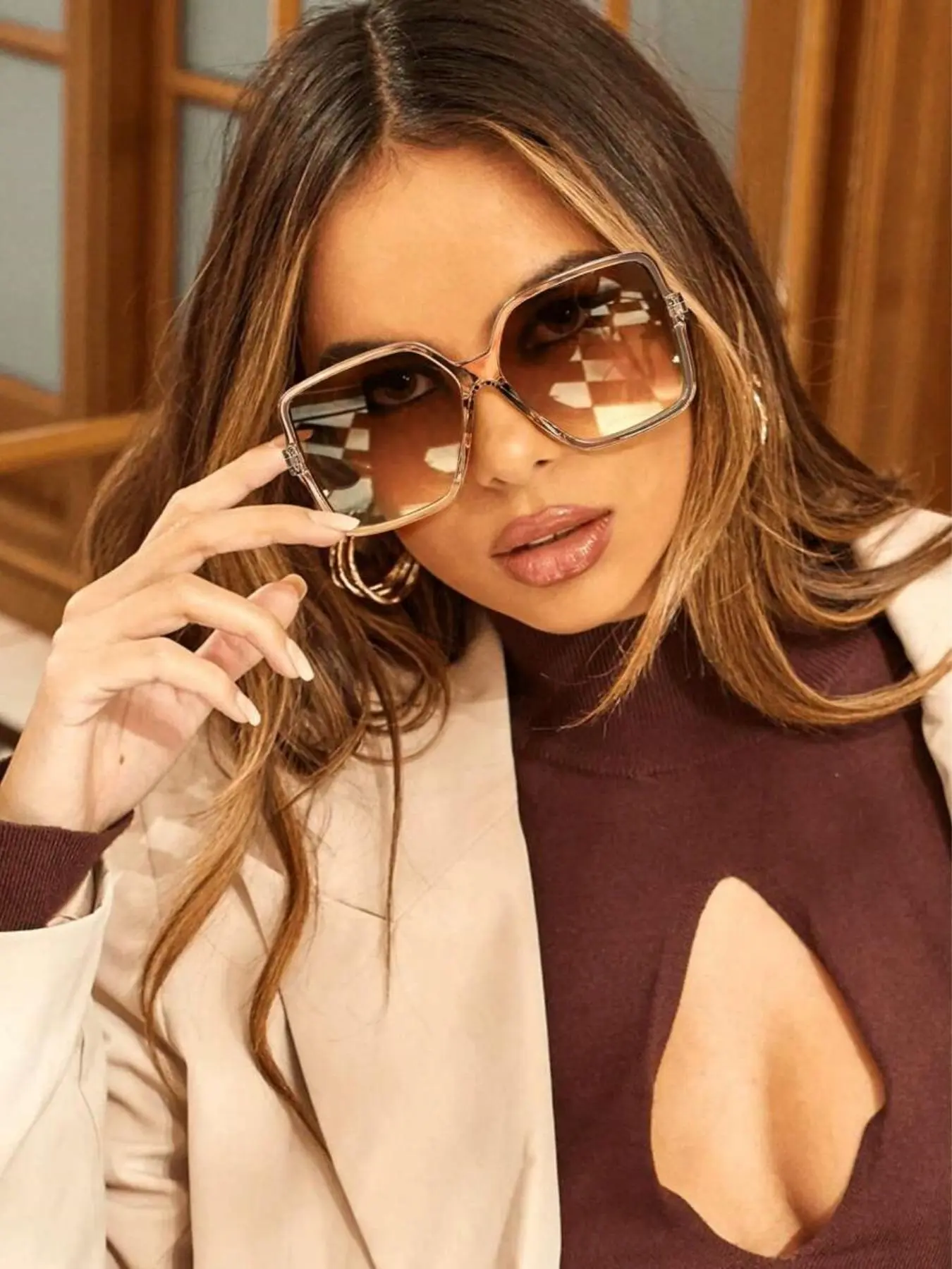 Women's Fashionable Square Frame Sunglasses, Trendy Casual Sunglasses for Everyday Use, Fashion Accessories for Outdoor Activities, Fashionable Frames Sunglasses, Stylish Glasses