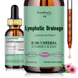 Liposomal Lymphatic Drainage Supplements - 10-in-1 Vegan Lymphatic Drainage Drops with Echinacea & Burdock Root - Immune & Detox Boost, Advanced Absorption, Non-GMO