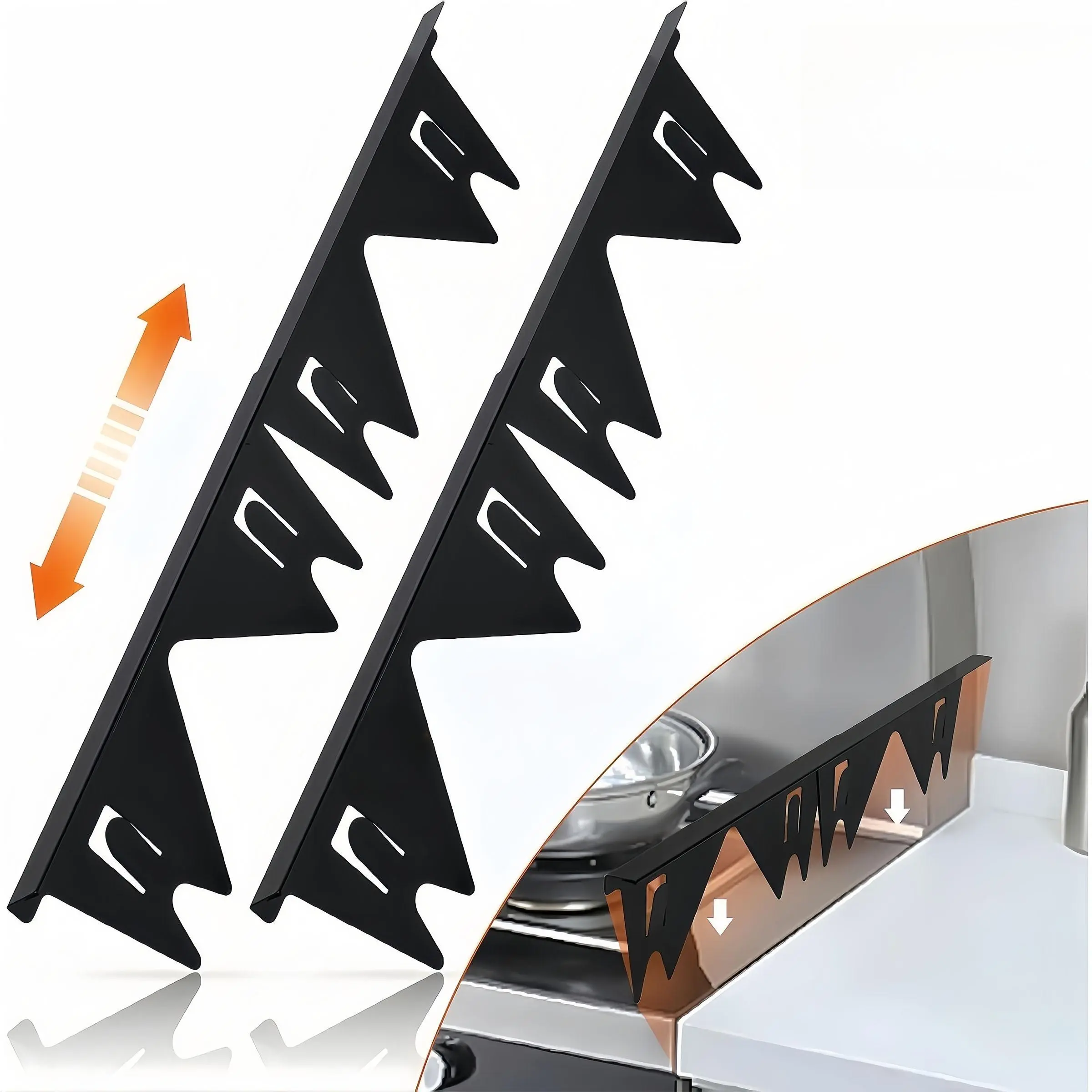 Stainless Steel Stove Slit Guard, 1/2 Counts Retractable Stove Slit Cover, Heat Resistant Stove Slit Guard, Kitchen Utensils & Gadgets