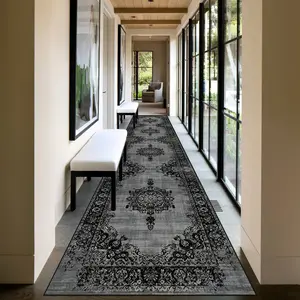 Vintage Persian Pattern Long Hallway Rug, Living Room Dining Decor Mat, Home Decorative Area Rug, Suitable for Kitchen Stairs Corridor Bedroom