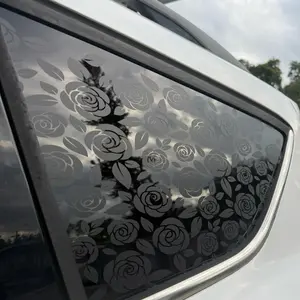 Rose Pattern Car Window Decal for Vehicle Personalization and Style Enhancement