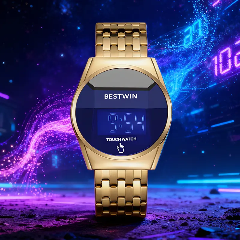 【Summer Sale】Touchscreen Racing Sport watch Luxury Mens Racing Sport ​Iridescent diamond-shaped mirror surfacet WatchMultifunction Chronograph  Stainless Stee! Casual Business Stvle Perfect Giftfor Him fashionable wristwatch time display