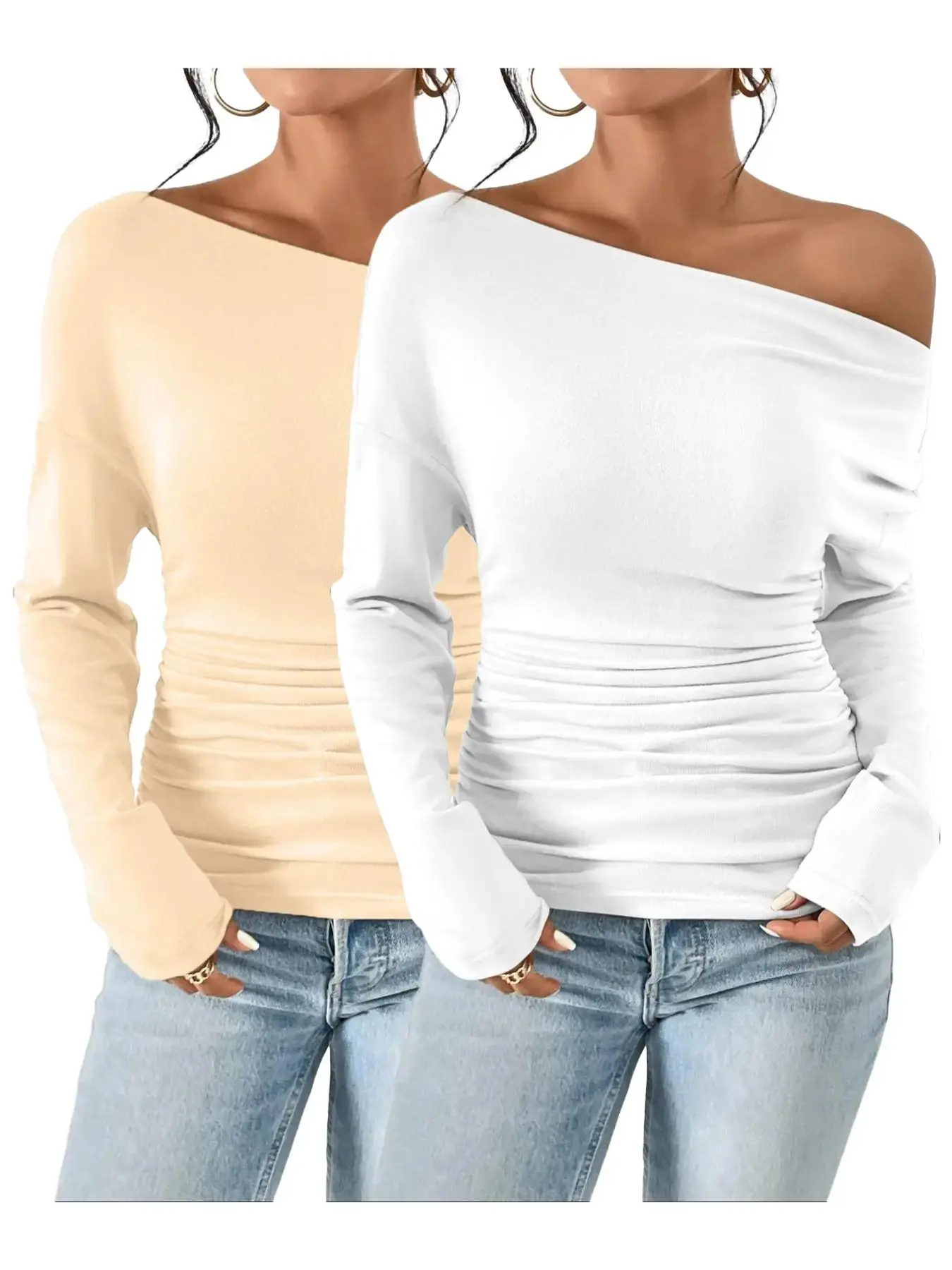 Apricot*1 pc+White*1 pc