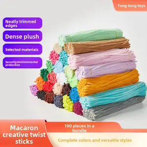 Twist stick macaron color ultra-dense handmade wool strips children DIY educational toys art bouquet material pack