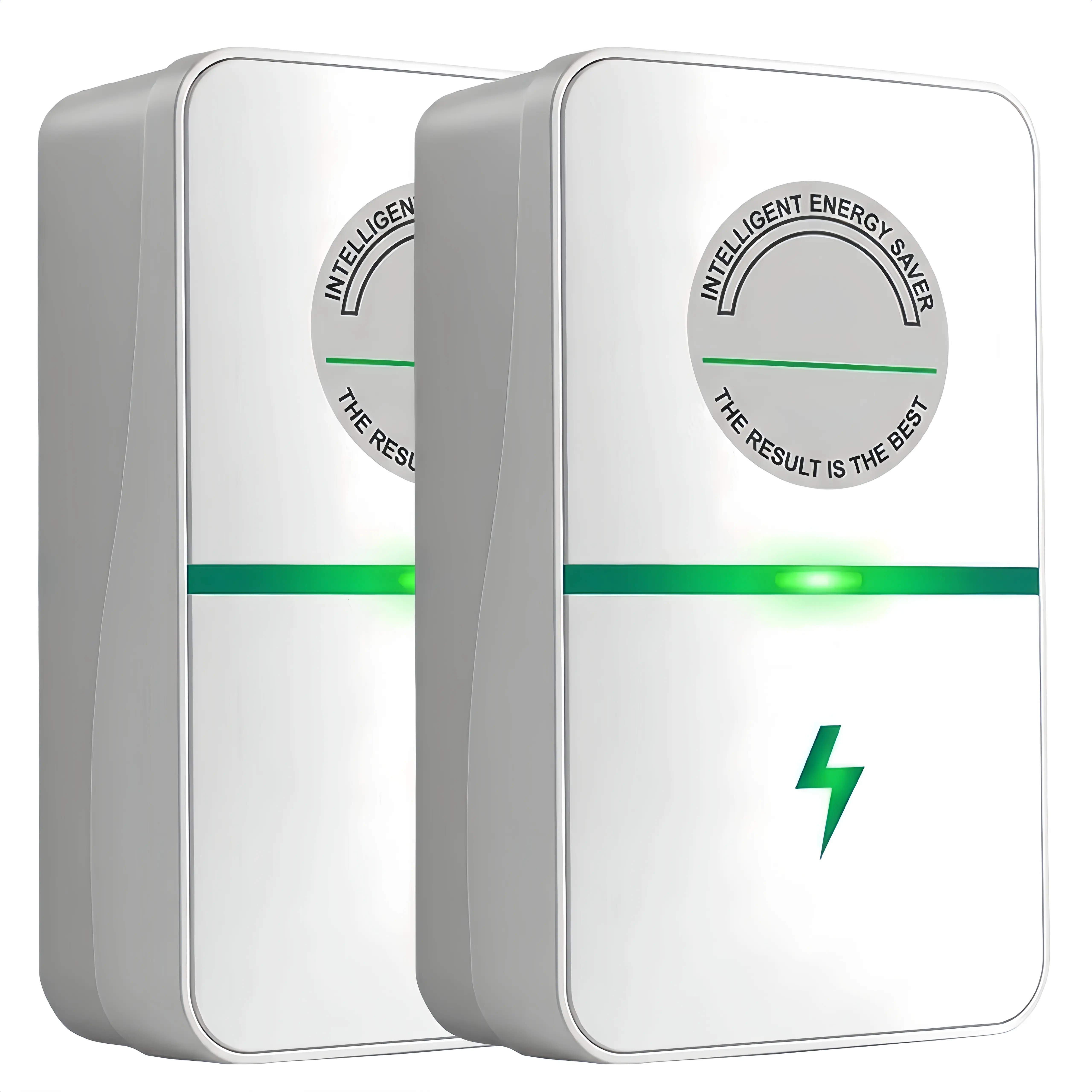 2PCS Energy Saver Plug 2026 Updated Stop Watt Smart Power Factor Saver Plug-In Voltage Stabilizer Surge Protector Flame Retardant Energy Saving Box for Home AC Refrigerator Office Appliances