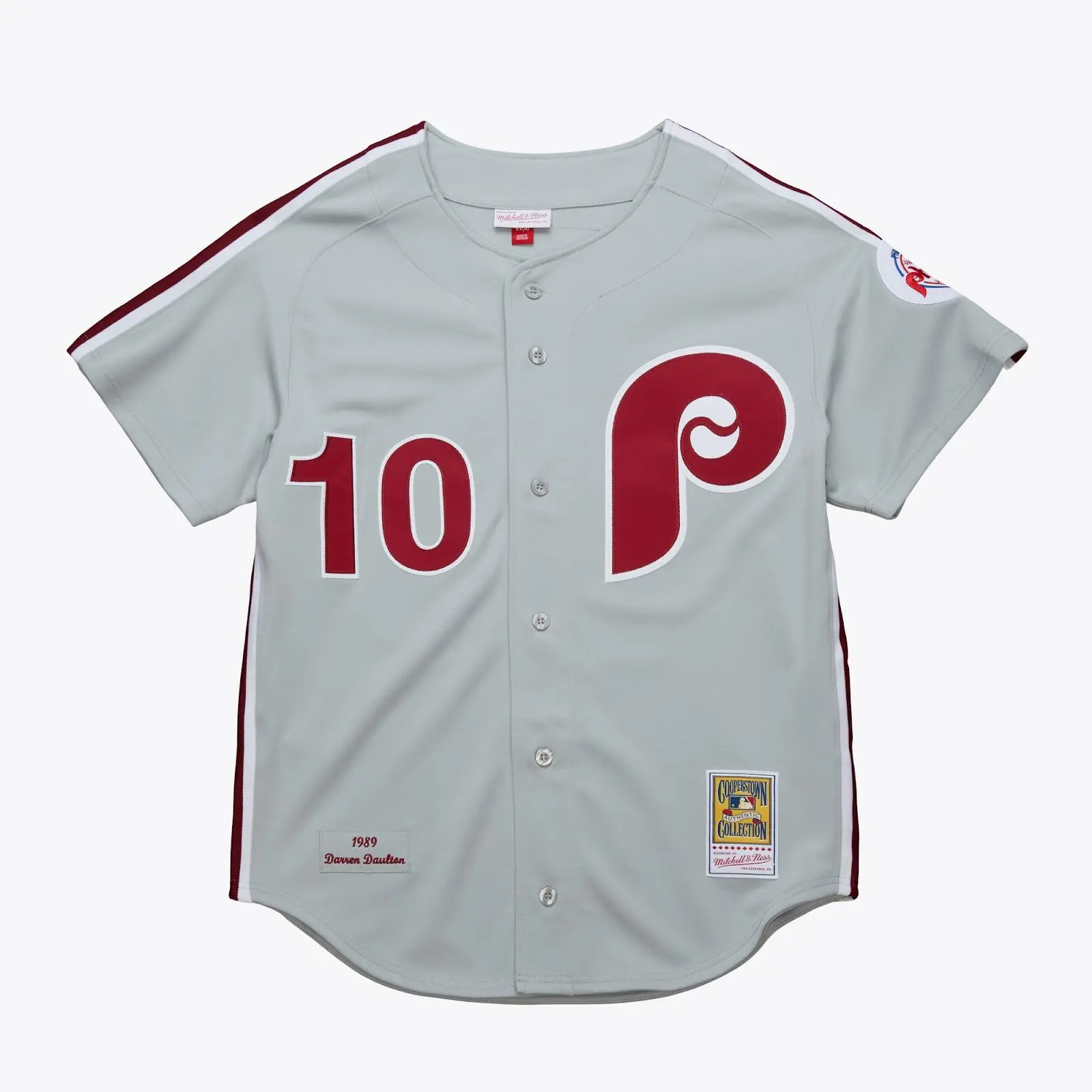 Darren Daulton Philadelphia Phillies 1989 Gray Authentic Road Jersey MLB Throwback Baseball Cooperstown Fan Gear Mitchell & Ness