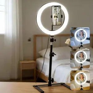 Mobile Phone Shooting Stand Desktop Overhead Light, Cellphone, 360 Rotation, Suitable for Nail Art, Food Photography, Handmade, Selfies, Video Recording, Led Selfie Accessories