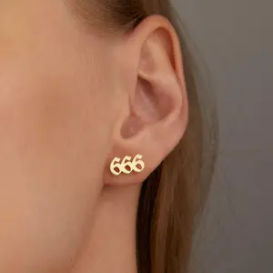 Angel Number Earrings – Solid 925 Sterling Silver, Thick Real 18K Gold Plating – lucky number earrings, personalized jewelry, custom jewelry, bridesmaid gift, monogram present – Gift for Her, Mom & Best Friend, Mother's Day, Anniversary & Birthday