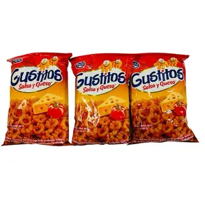 3 bocadeli snacks chips GUSTITOS salsa y queso flavor corn Crispy Crunchy