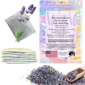Lavender Sachet for Dryer, Closet & Drawer , Freshens Laundry, Naturally Scented Sachets for Shoes, Gym Bags,  & Sweater Storage w/ Extra , Grown in  (6 Pack)