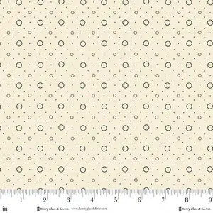 Fabric Henry Glass Cream Rings and Things Buttercream & Brickle Bits by the Quarter Yard 1946-40