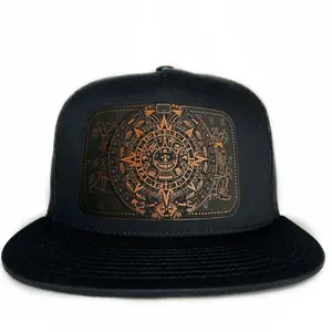 Black Aztecs Calendar Leatherette Patch SnapBack Baseball Cap