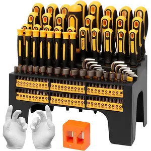131-Pc Magnetic Screwdriver Set with Storage Organizer - Precision/Ratcheting/Hex Tools + Pickup Hook - All-in-One DIY Kit, Ideal Gift for Men/Mechanics Outdoorfun Industrial Heavy Duty
