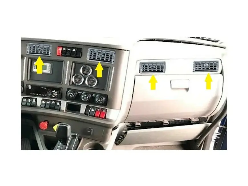 2012+ Kenworth T680 T880 W990 Chrome A/C Vent Center and Passenger Side 4 PACK