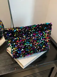 New sequin women's handbag, large capacity zipper travel storage bag, multi-functional portable women's makeup bag, cosmetics storage bag, Travel cosmetic bags, lightweight and portable travel home makeup bag