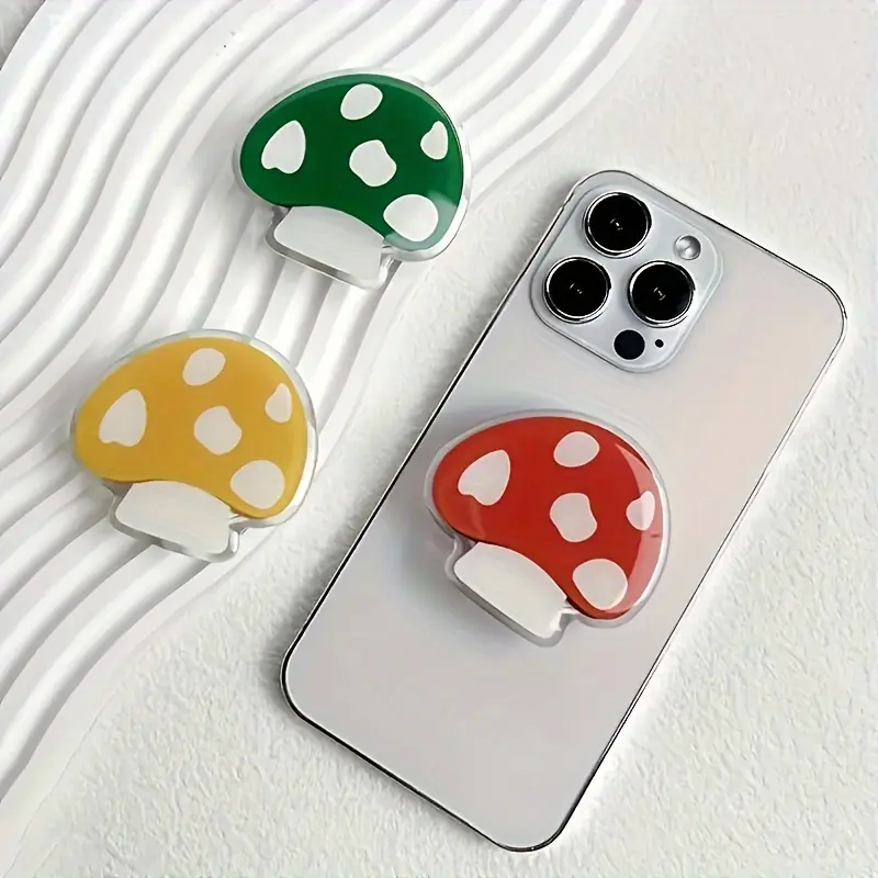 Cute Red Mushroom MagSafe Phone Grip – Kawaii Aesthetic Magnetic Phone Holder – Phone Accessory Gift Detachable Durable