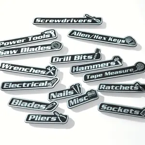 New 15-Piece Magnetic Tool Box Labels, Universal Organizer Accessories for Steel Cabinets, Carts, Drawers, and Tool Boxes, Toolbox Labels