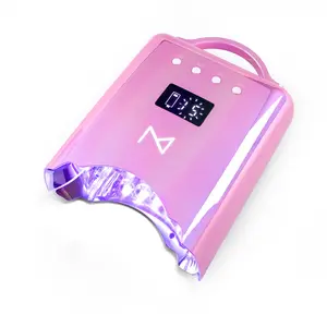 M - NEO Cordless & Rechargeable Nail Curing Lamp 78W with 4 LCD Time Display Timer, Auto Sensor, and Spacious Interior for All Hand Sizes and Nail Lengths (Unicorn Pink)