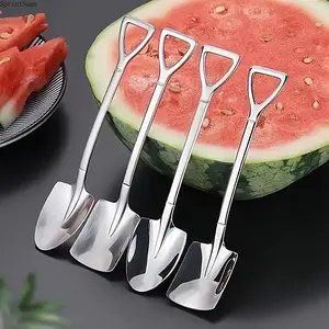 Stainless Steel Dessert Scoop Utensils - Flat Ice Cream Serving Spoon, Elegant Spatula-Style Design, Durable & Easy-to-Use Tool for Home Kitchen Dessert Serving