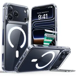 ESR Classic Series iPhone 17 Pro Max/Pro/Air Case with MagSafe Compatibility Built-in Camera Ring Stand Military-Grade Protection Durable Zinc Alloy Casing Shockproof & Scratch-Resistant Cover - Magnetic