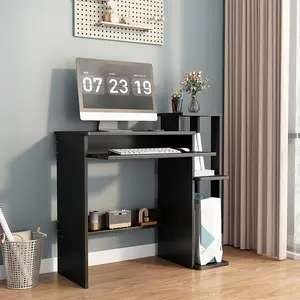 ALISENED Computer Desk with Bookshelf, Modern Compact Computer Workstation for Home & Office, Space-Saving Design Organizer