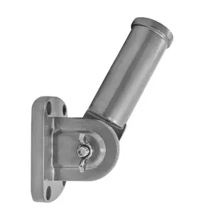 Heavy-Duty Adjustable Silver Aluminum Flag Pole Bracket with Angle Adjust Function, Includes Mounting Screws