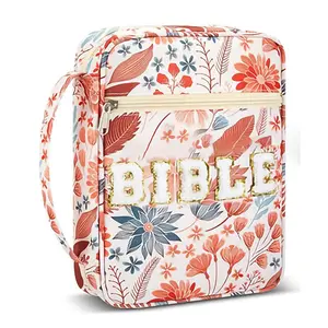 Women's Large Letter Embroidered Multi-Functional Bible Bag, Versatile Shoulder Bags, Handbag with Strap, Bookmarks Box, Daily Storage Gift