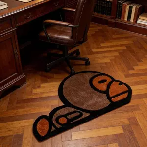 Vintage Cartoon Animal Plush Rug, Street Style Gaming Room Bedroom Decor, Cute Monkey Mat, Soft Comfortable Carpet for Living Room, Animal Print Rug, Animal Printed Rug, Cartoon Pattern Rug, Home Decor Rug, Home Decorative Rugs