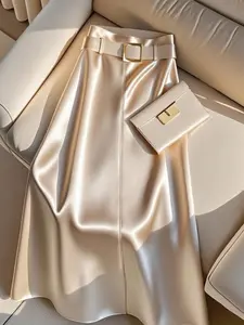 Elegant Women's Spring Summer Skirt, Womenswear, Fitted, Fashionable and Comfortable, High-End Glossy Shiny Finish, Casual Commute Wear, Party and Date