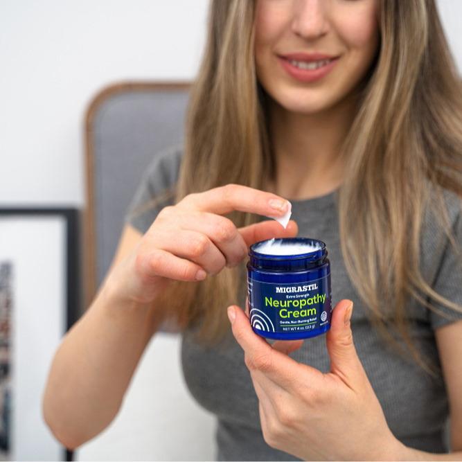 Migrastil Neuropathy Cream - Soothing Cream for Feet, Legs, Hands, Etc. Aloe Shea Butter Gentle Clove Moisturizing Body Care Daily