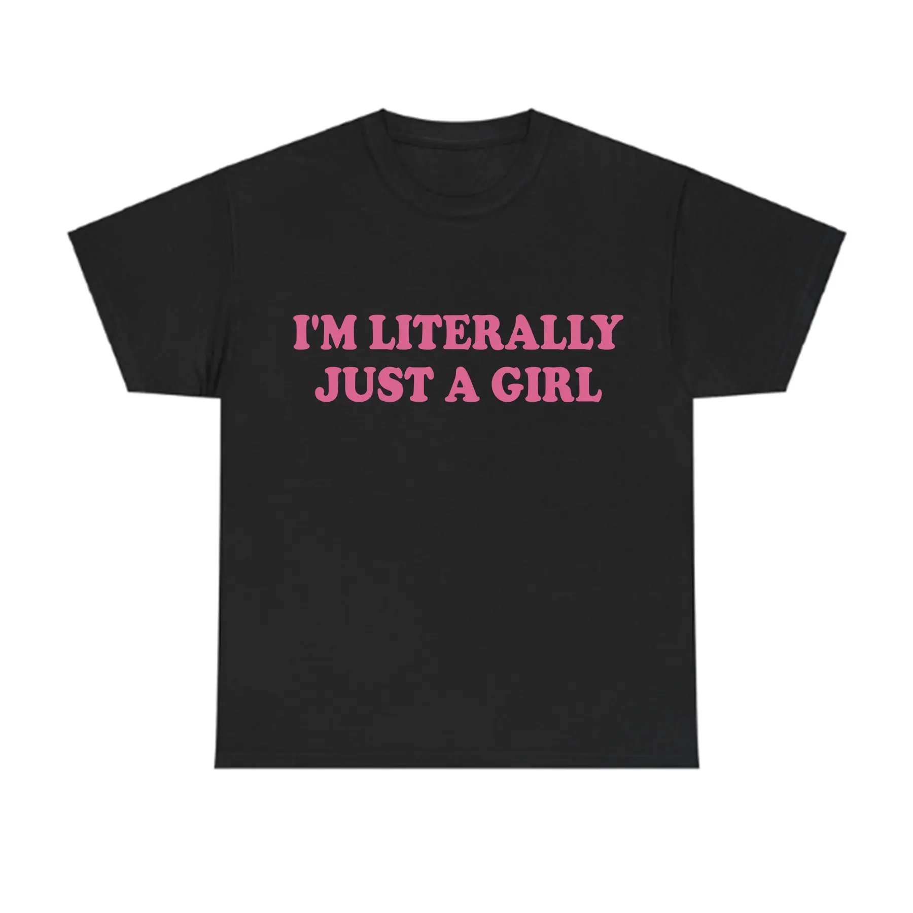100% Cotton I'm Literally Just A Girl T-Shirt, Cute Aesthetic Graphic Tee, Casual Streetwear Tops for Women, Womenswear Tshirt Summer Crewneck,Muppet