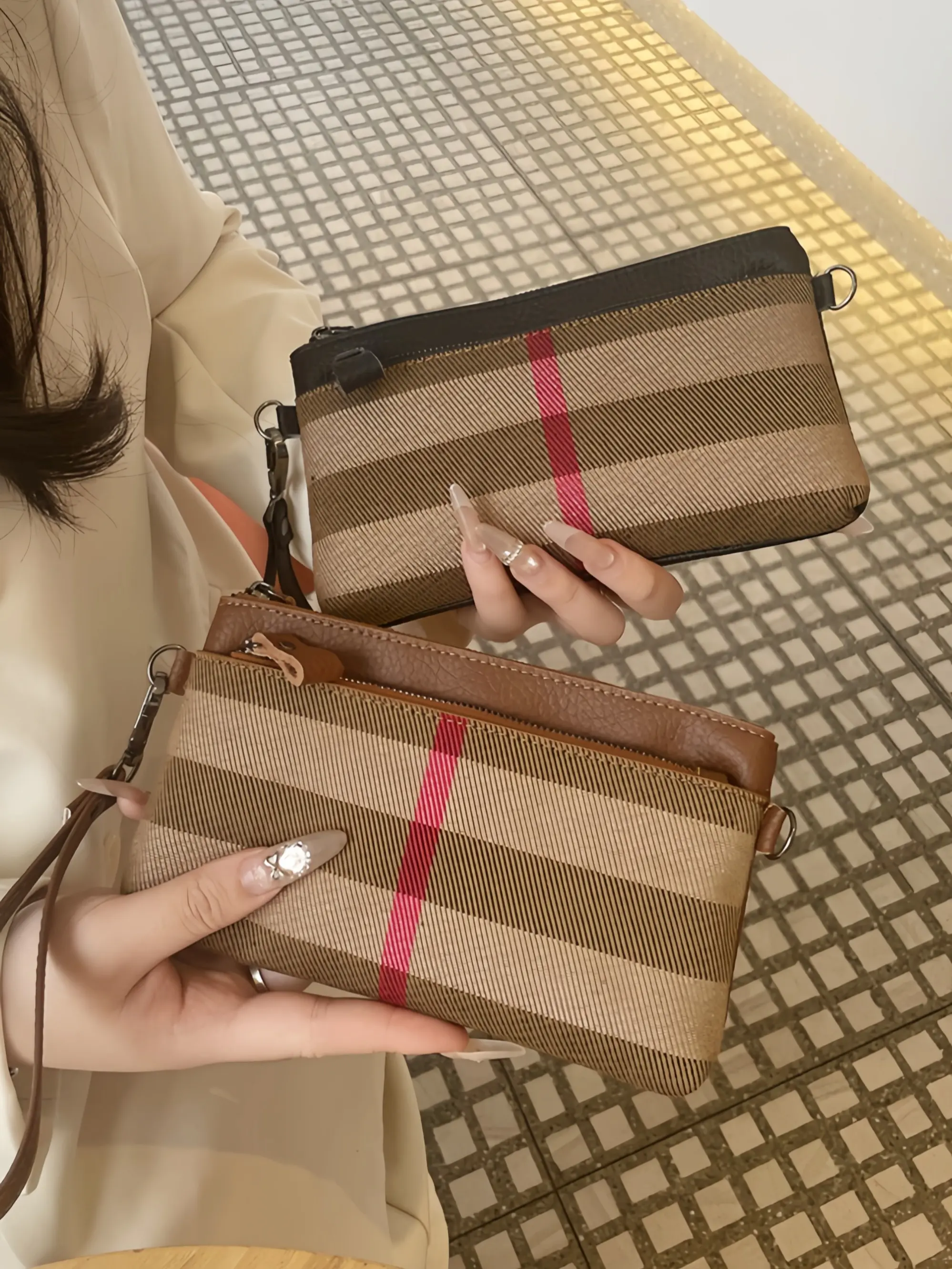 Women's Plaid Handbag New Design High-End Crossbody Bag Lightweight Phone Purse Coin Wallet, Stylish & Functional Accessory Lightweight Shoulder Bag, Casual Trendy Purses, Fashionable Purse, Fashionable Bags