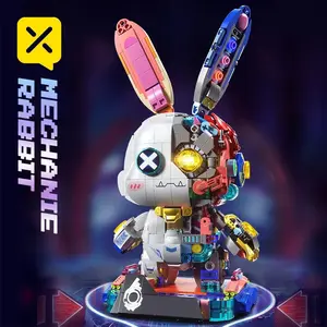 echanical Rabbit Building Blocks, Trendy Play Assembled Ornament best friend birthday gift Plaything Interactive