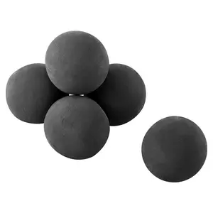 VEVOR Ceramic Fire Balls, 5 Inch 6 Pcs Round Fire Stones, Reusable Lava Rocks Indoor and Outdoor Use, Decorative Fire Pit Rocks for Propane/Gas Fireplace, Stove, Courtyard, Camping, Black Patio Fire Pit