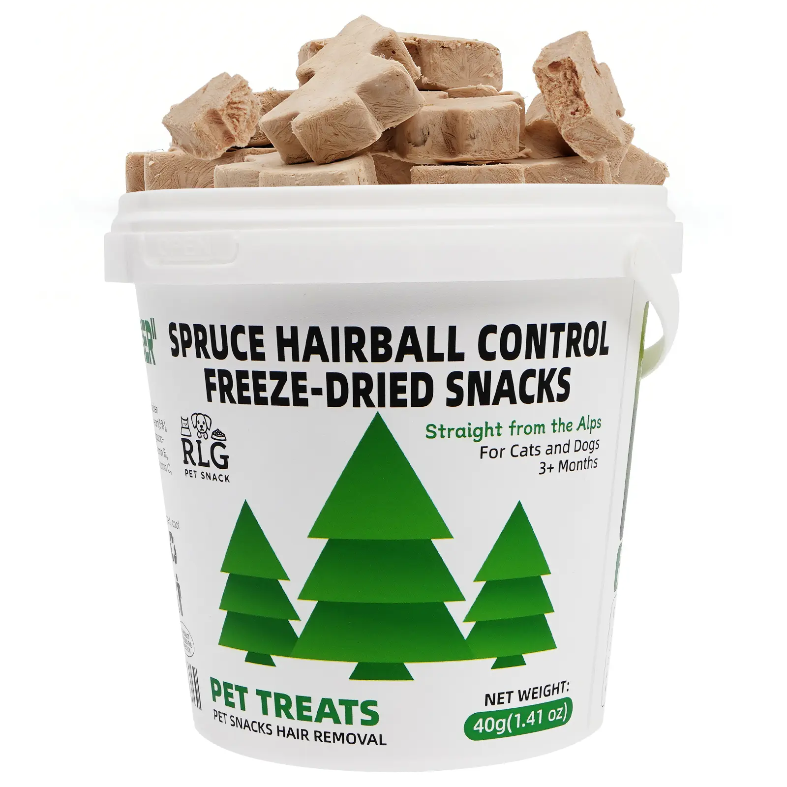 Freeze-Dried Cat Treats-Spruce Fiber Helps Keep Hairballs in Check, Protein-Rich Chicken, Omega-3 & Vitaminsfor Shiny Fur-Individually Wrapped, Easy to Serve