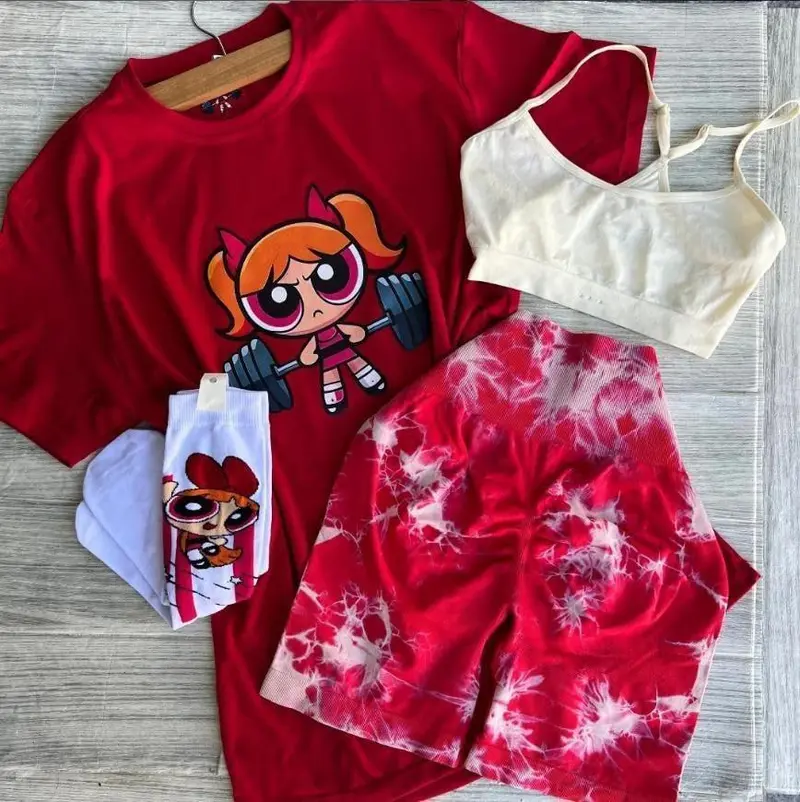 Youth & Adult Cute Powerpuff Blossom Girls Gym Shirt, Family Matching TShirt, Animation Character T-Shirt, Girl Power Tees, Hero Girl Gift Shirt, Powerpuff Girls Merch (Only Shirt)