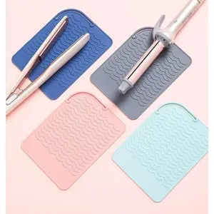 1pc Hot Styling Tool Mat, Heat Resistant Silicone Mat For Hair Straighteners, Flat Irons, And Curling Irons, Protects Surfaces And Prevents Damage