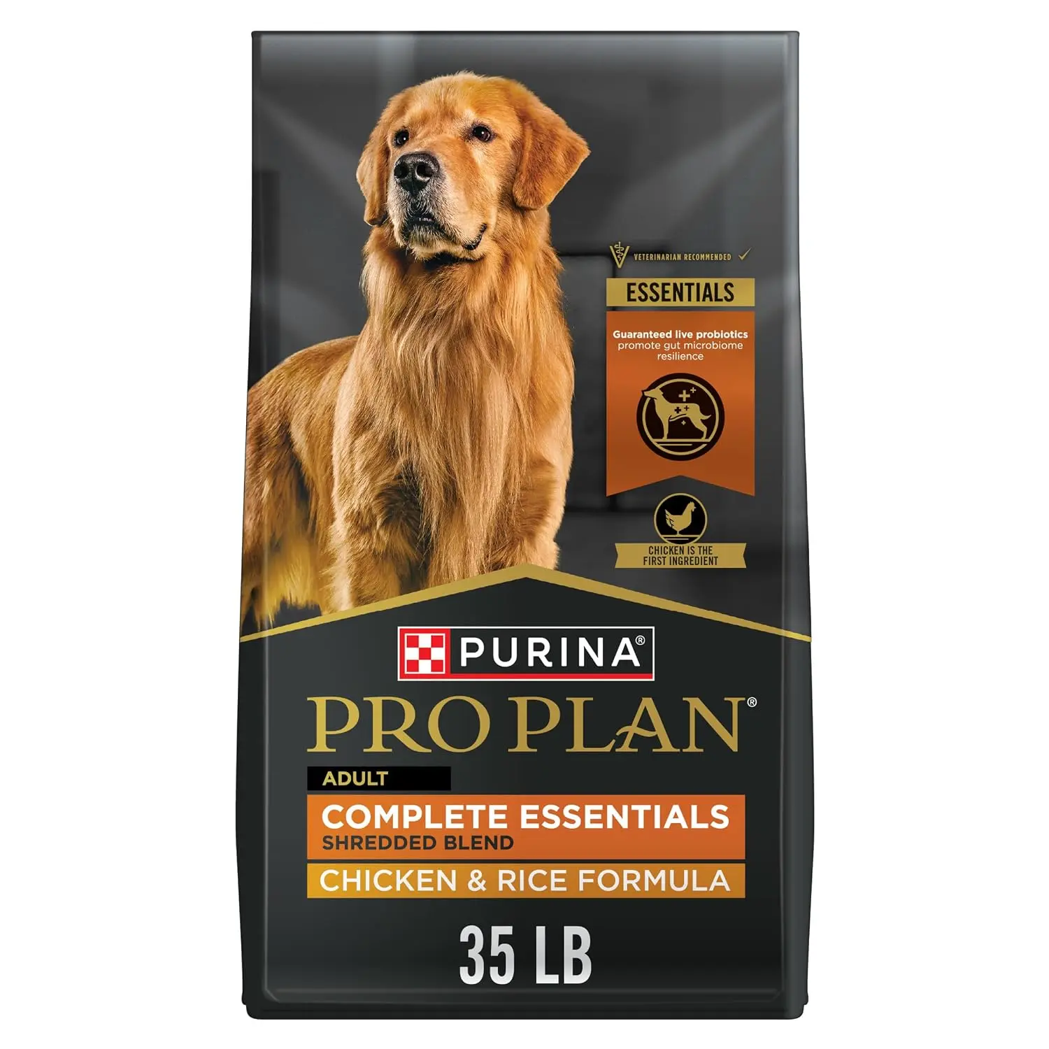 Purina Pro Plan Complete Essentials Shredded Blend Chicken and Rice Dog Food Dry Formula with Probiotics for Dogs - 5 lb.
