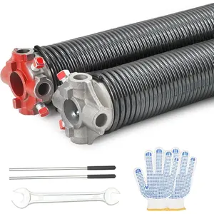 VEVOR Garage Door Torsion Springs, Pair of 0.225x 2x 24 in, 16000 Cycles, Electrophoresis Black Coated for Replacement, Garage Door Springs with Non - Slip Winding Bars, Gloves and Mounting WrenchVEVOR Super Brand Day