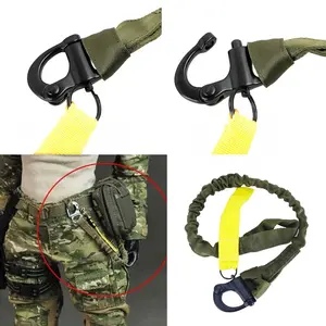 Tactical Military Quick Release Safety Lanyards Nylon Rope Sling Bungee Strap for Outdoor Activities 70-140 cm Length Secure Attachment
