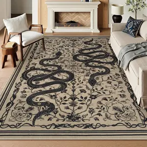 Vintage Snake Skin Carpet, Anti-Slip Soft Washable Rug, Soft Indoor Rugs, Modern Bedroom Sofa Coffee Table Plush Mat, Living Room Area Rug Decor, Living Room Rugs, Household Decorative Rug