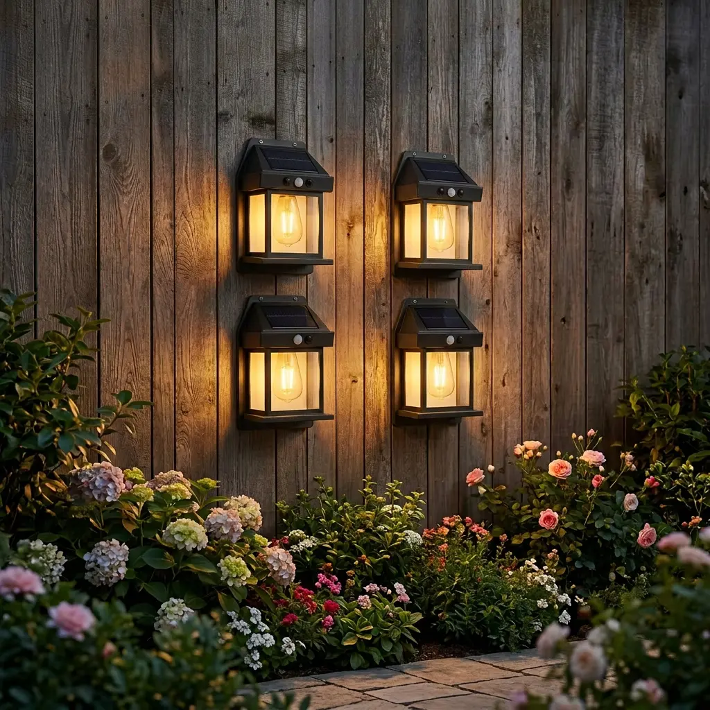 Solar Motion Sensor Wall Lights – IP65 Waterproof, Ideal for Courtyard, Villa, or Pathway. Features 3 Lighting Modes Charges by Day,Turns on with Motion at Night No Wiring Needed (Black Modern Design), #summervibes summergarden#SummerWins #DealsForYouDays