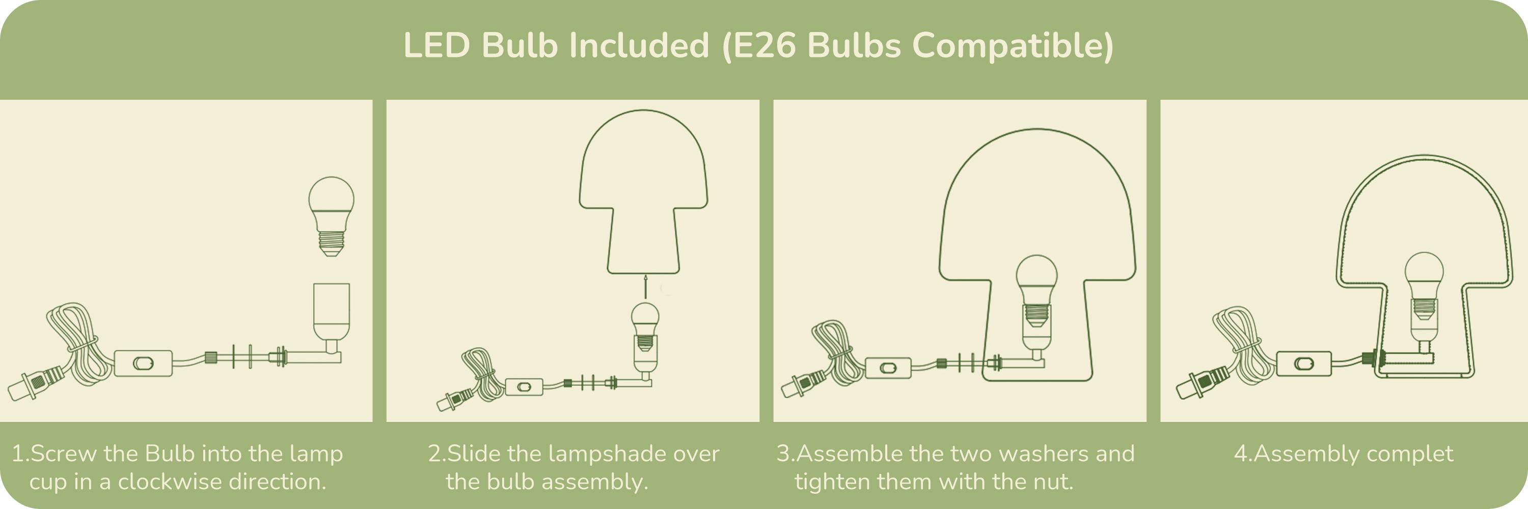 Marbled Glass Table Lamp (2 Styles: Yellow/Green) - E26 LED 3-Color/Warm Light 120V Dimmable for Bedroom Living Room