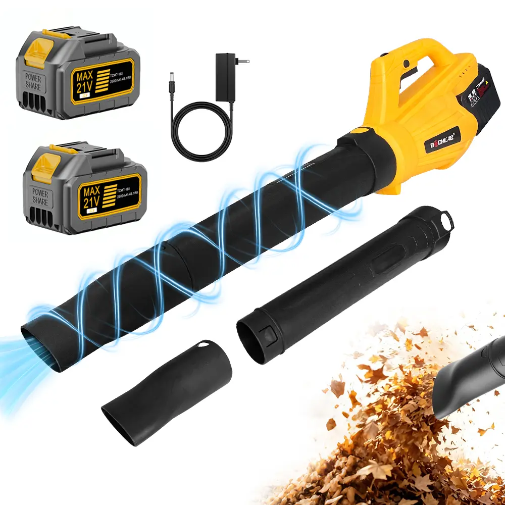 Cordless Leaf Blower - Portable Turbo Leaf Blowers & Vacuums Compatible, 21V Input Pure Copper Motor, 1-Hour Runtime, 6-Speed Adjustable, Cordless Freedom, Suitable for Home & Garden Cleaning, Car Drying